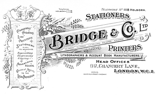 Bridge & Company letterhead, 1930s